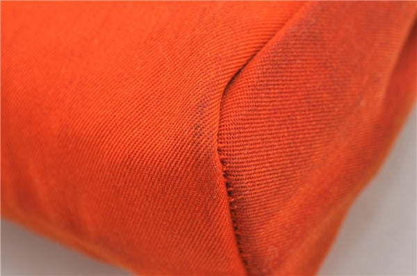 Auth HERMES Her Bag TPM 2 In 1 2Way Shoulder Bag Canvas Leather Orange 0270F