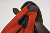 Auth HERMES Her Bag TPM 2 In 1 2Way Shoulder Bag Canvas Leather Orange 0270F