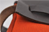 Auth HERMES Her Bag TPM 2 In 1 2Way Shoulder Bag Canvas Leather Orange 0270F