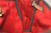 Auth HERMES Her Bag TPM 2 In 1 2Way Shoulder Bag Canvas Leather Orange 0270F