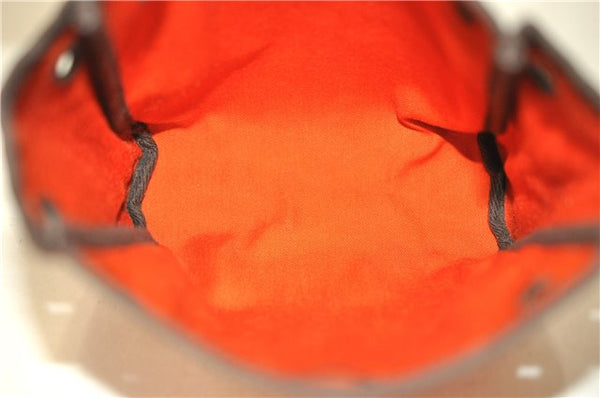 Auth HERMES Her Bag TPM 2 In 1 2Way Shoulder Bag Canvas Leather Orange 0270F