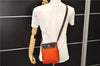 Auth HERMES Her Bag TPM 2 In 1 2Way Shoulder Bag Canvas Leather Orange 0270F