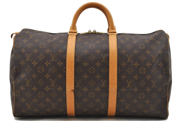 Authentic Louis Vuitton Monogram Keepall 50 Boston Bag M41426 LV 0271D