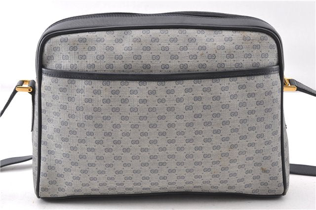 Authentic GUCCI Micro GG PVC Leather Shoulder Cross Body Bag Purse Navy 0271G