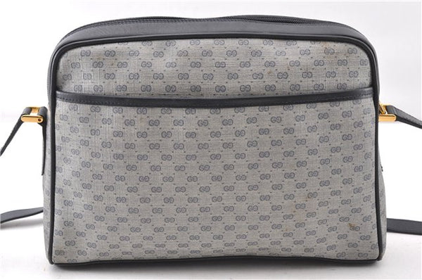 Authentic GUCCI Micro GG PVC Leather Shoulder Cross Body Bag Purse Navy 0271G