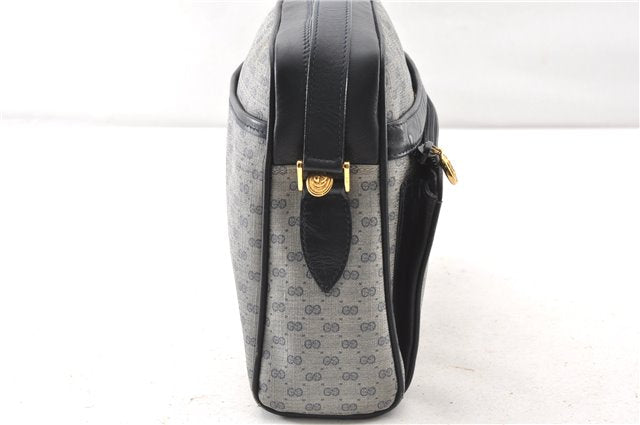 Authentic GUCCI Micro GG PVC Leather Shoulder Cross Body Bag Purse Navy 0271G