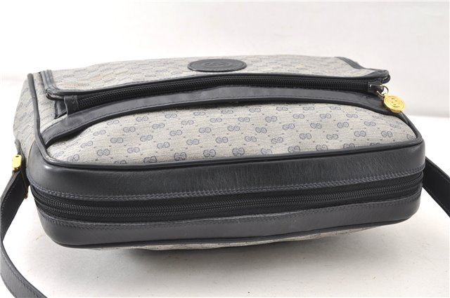 Authentic GUCCI Micro GG PVC Leather Shoulder Cross Body Bag Purse Navy 0271G