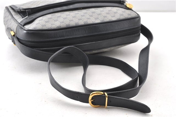 Authentic GUCCI Micro GG PVC Leather Shoulder Cross Body Bag Purse Navy 0271G