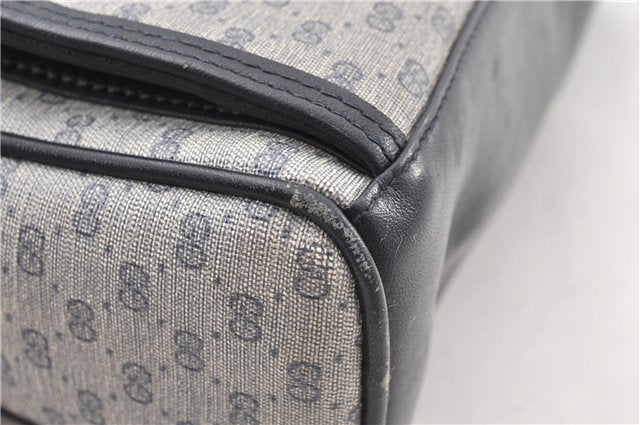 Authentic GUCCI Micro GG PVC Leather Shoulder Cross Body Bag Purse Navy 0271G