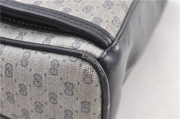 Authentic GUCCI Micro GG PVC Leather Shoulder Cross Body Bag Purse Navy 0271G