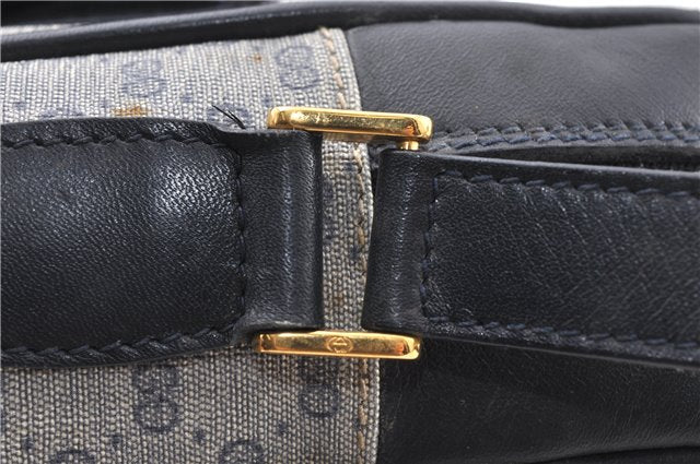 Authentic GUCCI Micro GG PVC Leather Shoulder Cross Body Bag Purse Navy 0271G