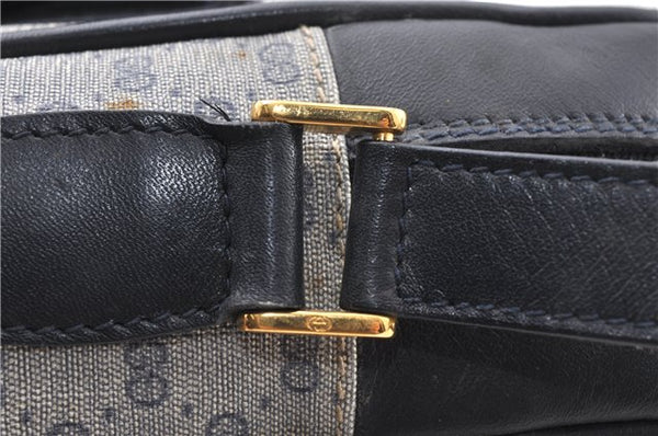 Authentic GUCCI Micro GG PVC Leather Shoulder Cross Body Bag Purse Navy 0271G
