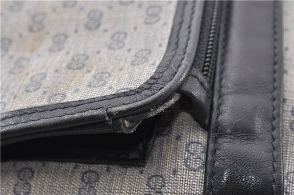 Authentic GUCCI Micro GG PVC Leather Shoulder Cross Body Bag Purse Navy 0271G