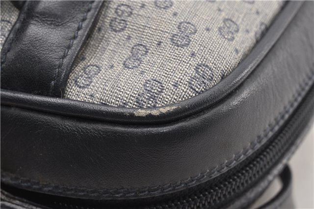 Authentic GUCCI Micro GG PVC Leather Shoulder Cross Body Bag Purse Navy 0271G