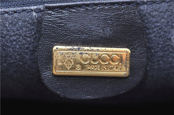 Authentic GUCCI Micro GG PVC Leather Shoulder Cross Body Bag Purse Navy 0271G