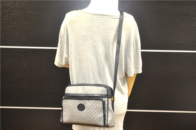 Authentic GUCCI Micro GG PVC Leather Shoulder Cross Body Bag Purse Navy 0271G
