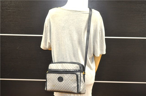 Authentic GUCCI Micro GG PVC Leather Shoulder Cross Body Bag Purse Navy 0271G