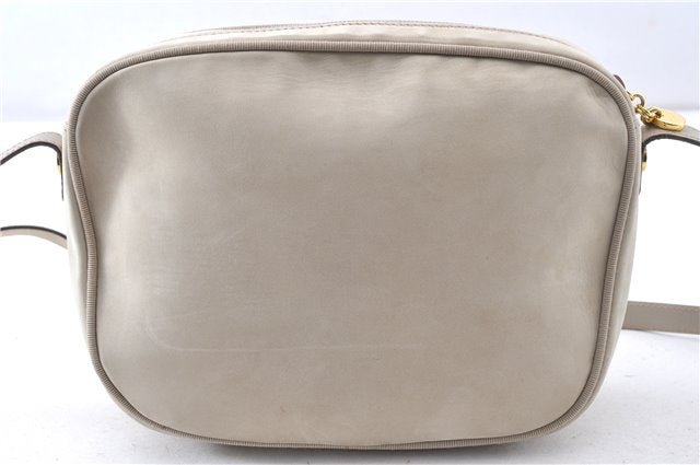 Authentic Salvatore Ferragamo Vara Shoulder Cross Body Bag Suede Beige SF 0273G