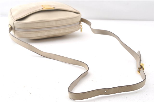 Authentic Salvatore Ferragamo Vara Shoulder Cross Body Bag Suede Beige SF 0273G