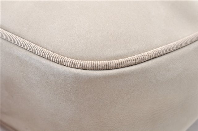 Authentic Salvatore Ferragamo Vara Shoulder Cross Body Bag Suede Beige SF 0273G