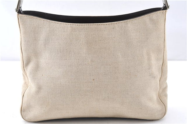 Authentic PRADA Vintage Canvas Leather Shoulder Hand Bag Purse Beige 0274G