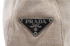 Authentic PRADA Vintage Canvas Leather Shoulder Hand Bag Purse Beige 0274G