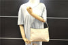 Authentic PRADA Vintage Canvas Leather Shoulder Hand Bag Purse Beige 0274G