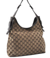 Authentic GUCCI Shoulder Hand Bag GG Canvas Leather 107752 Brown Junk 0276G