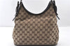 Authentic GUCCI Shoulder Hand Bag GG Canvas Leather 107752 Brown Junk 0276G