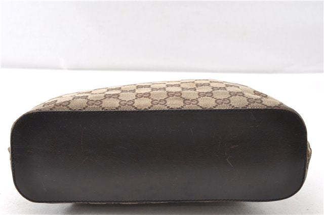 Authentic GUCCI Shoulder Hand Bag GG Canvas Leather 107752 Brown Junk 0276G