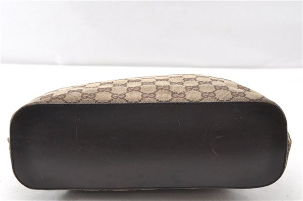 Authentic GUCCI Shoulder Hand Bag GG Canvas Leather 107752 Brown Junk 0276G