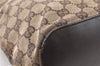 Authentic GUCCI Shoulder Hand Bag GG Canvas Leather 107752 Brown Junk 0276G
