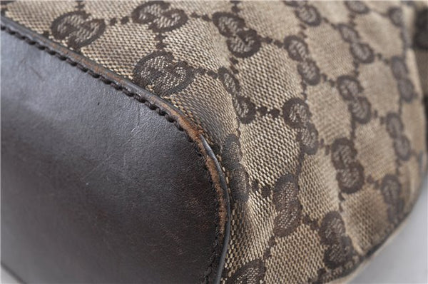 Authentic GUCCI Shoulder Hand Bag GG Canvas Leather 107752 Brown Junk 0276G
