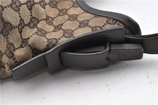 Authentic GUCCI Shoulder Hand Bag GG Canvas Leather 107752 Brown Junk 0276G
