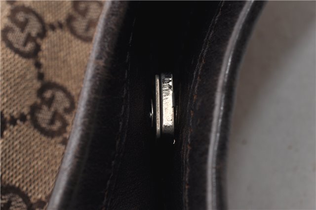 Authentic GUCCI Shoulder Hand Bag GG Canvas Leather 107752 Brown Junk 0276G