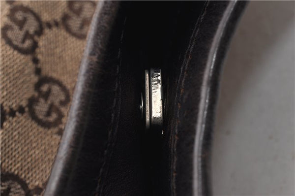 Authentic GUCCI Shoulder Hand Bag GG Canvas Leather 107752 Brown Junk 0276G