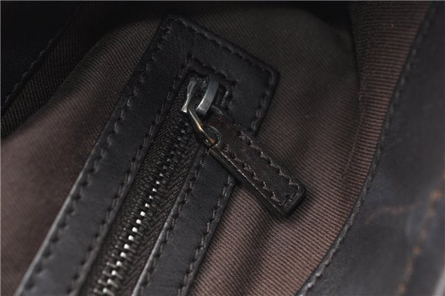 Authentic GUCCI Shoulder Hand Bag GG Canvas Leather 107752 Brown Junk 0276G