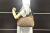 Authentic GUCCI Shoulder Hand Bag GG Canvas Leather 107752 Brown Junk 0276G