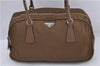 Authentic PRADA Nylon Leather Shoulder Hand Bag Purse Brown 0277D