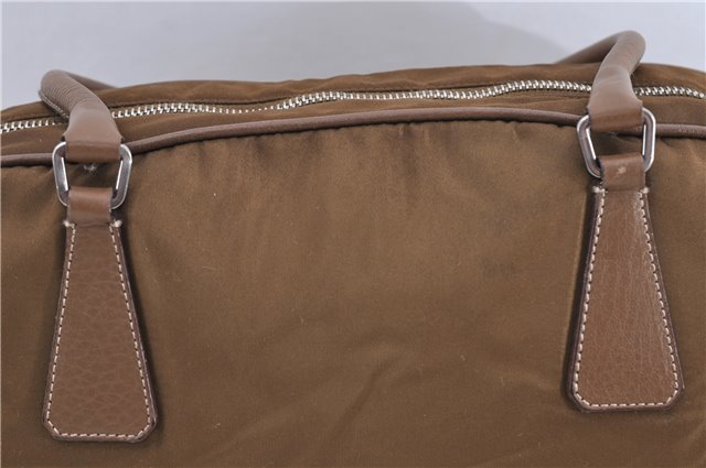 Authentic PRADA Nylon Leather Shoulder Hand Bag Purse Brown 0277D