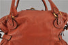 Authentic Chloe Paddington Vintage Leather Shoulder Hand Bag Purse Orange 0277G