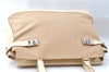 Auth Ferragamo Gancini Canvas Leather Shoulder Tote Bag Purse Beige Ivory 0278E