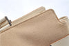 Auth Ferragamo Gancini Canvas Leather Shoulder Tote Bag Purse Beige Ivory 0278E