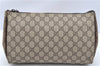 Authentic GUCCI Vintage Clutch Hand Bag Purse GG PVC Leather 130653 Brown 0278G