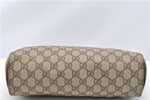 Authentic GUCCI Vintage Clutch Hand Bag Purse GG PVC Leather 130653 Brown 0278G