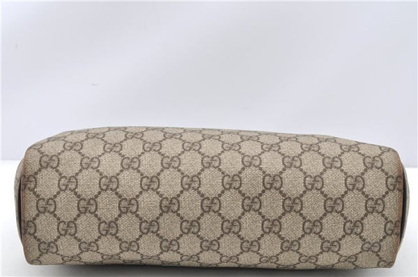 Authentic GUCCI Vintage Clutch Hand Bag Purse GG PVC Leather 130653 Brown 0278G