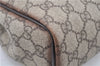 Authentic GUCCI Vintage Clutch Hand Bag Purse GG PVC Leather 130653 Brown 0278G
