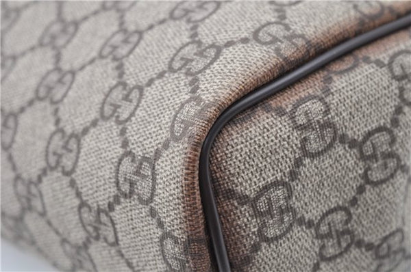 Authentic GUCCI Vintage Clutch Hand Bag Purse GG PVC Leather 130653 Brown 0278G