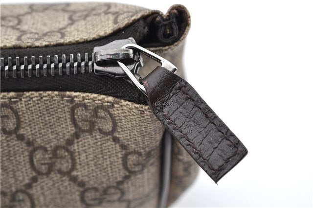 Authentic GUCCI Vintage Clutch Hand Bag Purse GG PVC Leather 130653 Brown 0278G