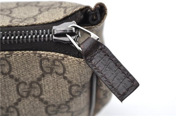 Authentic GUCCI Vintage Clutch Hand Bag Purse GG PVC Leather 130653 Brown 0278G